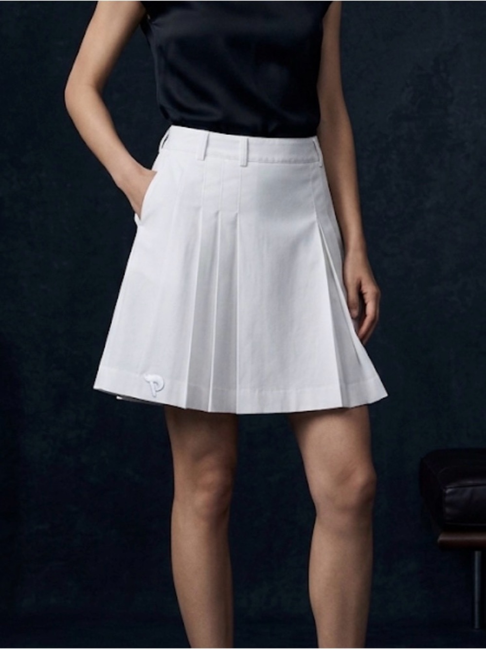 White Pleated Women's Skirt